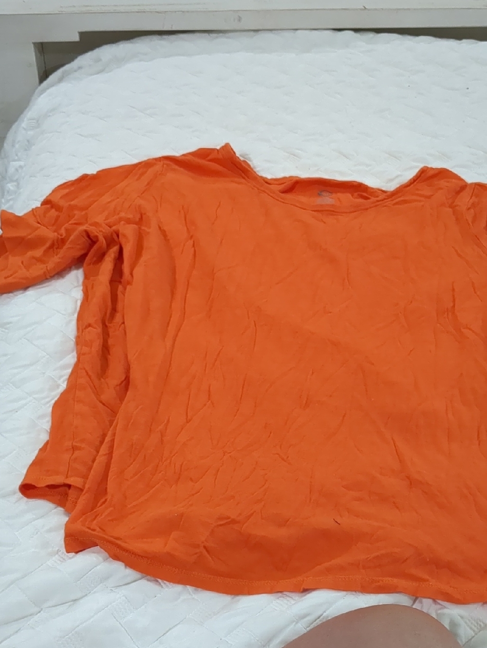 Cato Bright Orange Scoop Neck Short Sleeve Top